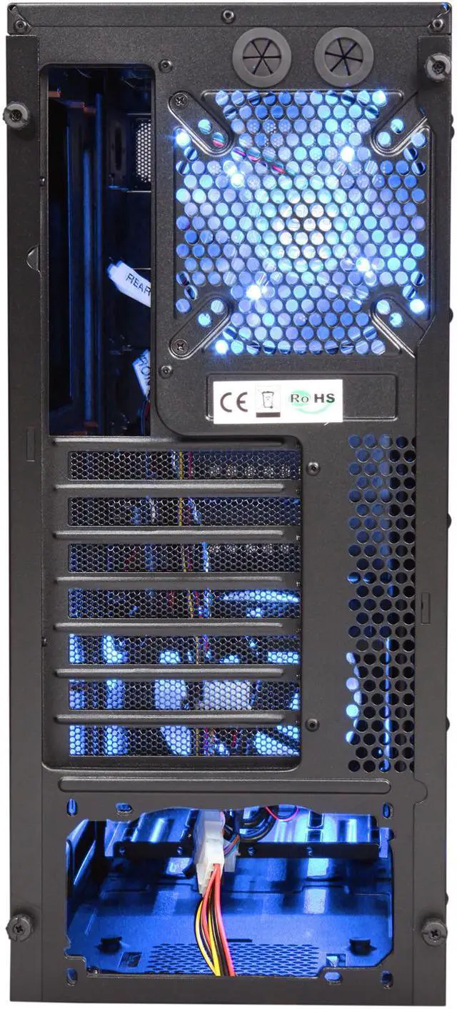 Alt view image 9 of 10 - XCLIO Nighthawk Black Finish 0.6mm SECC ATX Mid Tower Computer Case