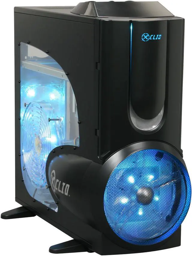 Alt view image 2 of 14 - XCLIO A380COLOR Fully Black 1.0 mm SECC / ABS Plastic ATX Full Tower Computer Case