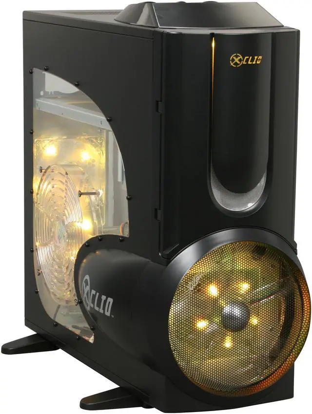 Alt view image 3 of 14 - XCLIO A380COLOR Fully Black 1.0 mm SECC / ABS Plastic ATX Full Tower Computer Case