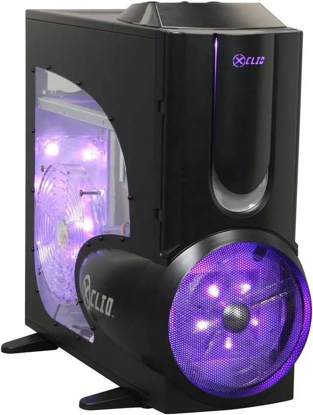 Alt view image 5 of 14 - XCLIO A380COLOR Fully Black 1.0 mm SECC / ABS Plastic ATX Full Tower Computer Case