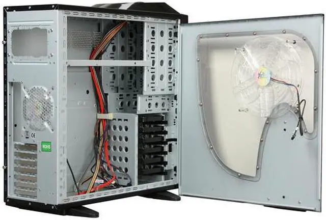 Alt view image 9 of 14 - XCLIO A380COLOR Fully Black 1.0 mm SECC / ABS Plastic ATX Full Tower Computer Case