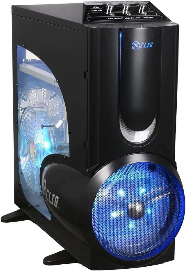 Alt view image 2 of 14 - XCLIO A380COLOR-PLUS Black 1.0 mm SECC / ABS Plastic ATX Full Tower Computer Case