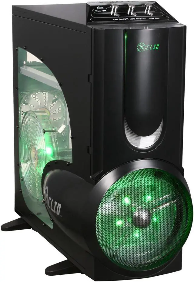 Alt view image 3 of 14 - XCLIO A380COLOR-PLUS Black 1.0 mm SECC / ABS Plastic ATX Full Tower Computer Case
