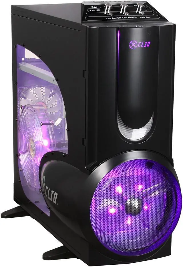Alt view image 5 of 14 - XCLIO A380COLOR-PLUS Black 1.0 mm SECC / ABS Plastic ATX Full Tower Computer Case