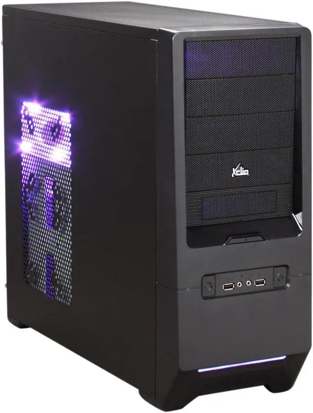 Alt view image 5 of 14 - XCLIO Color I Black Steel / Plastic ATX Mid Tower Computer Case