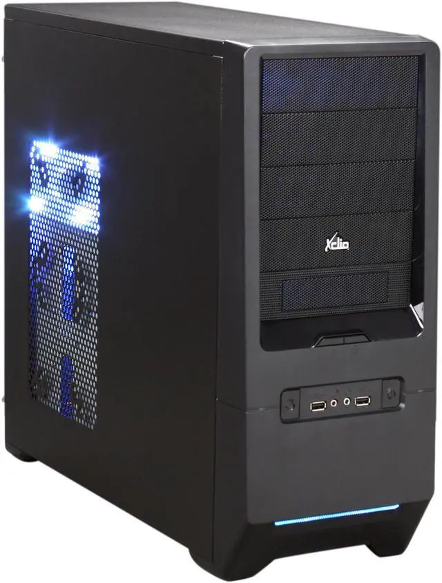 Alt view image 6 of 14 - XCLIO Color I Black Steel / Plastic ATX Mid Tower Computer Case