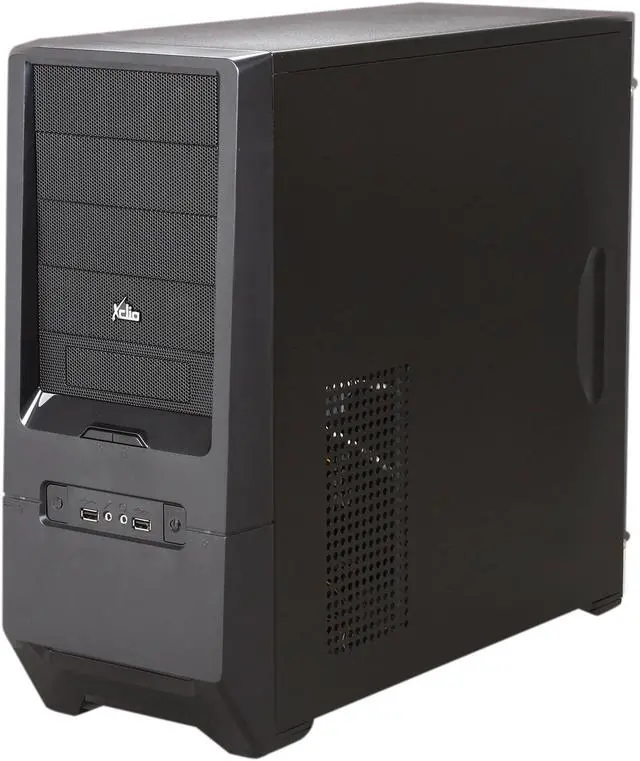 Alt view image 8 of 14 - XCLIO Color I Black Steel / Plastic ATX Mid Tower Computer Case