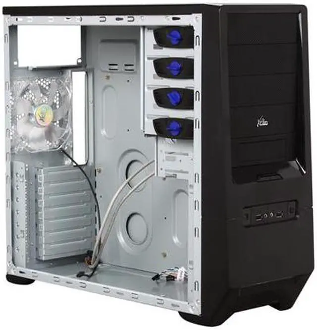 Alt view image 12 of 14 - XCLIO Color I Black Steel / Plastic ATX Mid Tower Computer Case