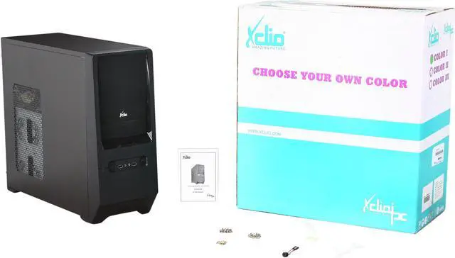 Alt view image 14 of 14 - XCLIO Color I Black Steel / Plastic ATX Mid Tower Computer Case