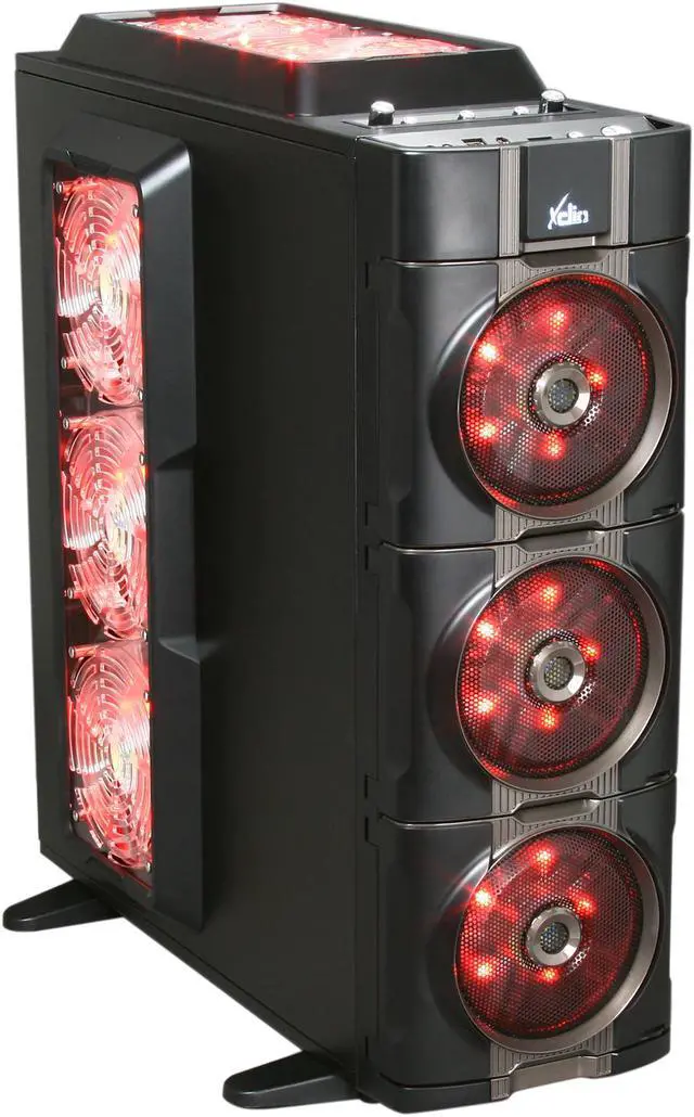 Main image of XCLIO 777COLOR Black / Titanium Finish Chassis: 1.0 mm SECC; ABS Plastic ATX Super Tower Extreme Cooling PC Case