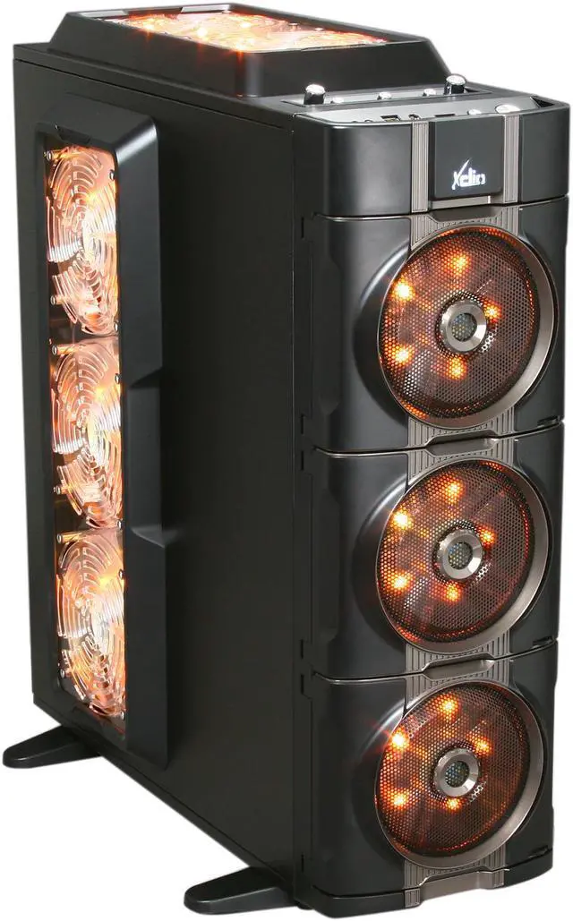 Alt view image 2 of 17 - XCLIO 777COLOR Black / Titanium Finish Chassis: 1.0 mm SECC; ABS Plastic ATX Super Tower Extreme Cooling PC Case