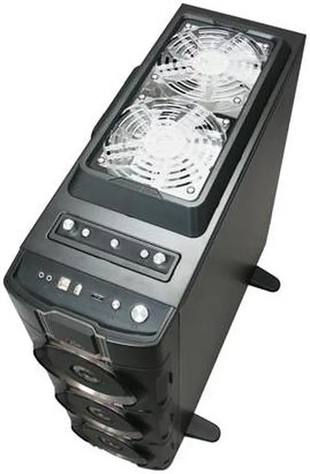 Alt view image 15 of 17 - XCLIO 777COLOR Black / Titanium Finish Chassis: 1.0 mm SECC; ABS Plastic ATX Super Tower Extreme Cooling PC Case