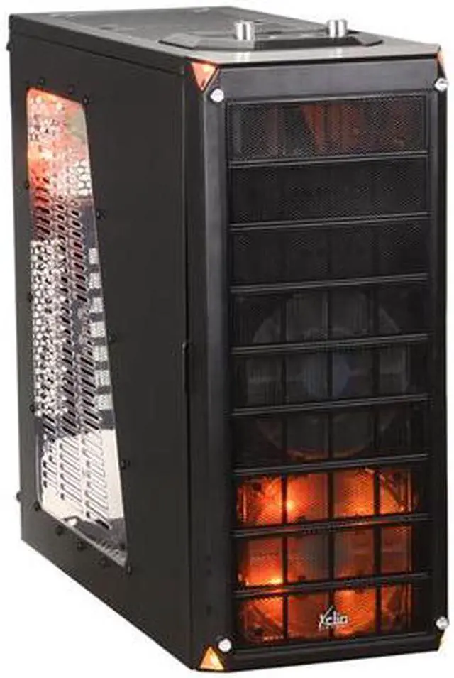 Alt view image 2 of 14 - XCLIO Nighthawk Color Black 0.6mm SECC/ ABS Plastic ATX Mid Tower Computer Case