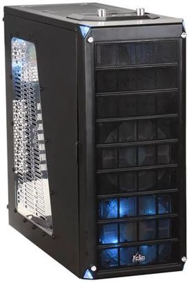 Alt view image 4 of 14 - XCLIO Nighthawk Color Black 0.6mm SECC/ ABS Plastic ATX Mid Tower Computer Case