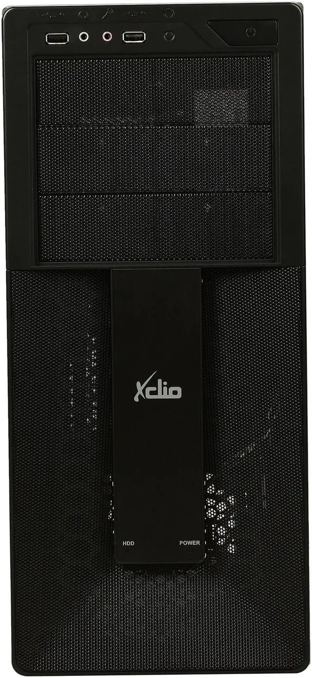 Alt view image 2 of 9 - XCLIO 320 Black Finish Steel & Plastic & Brushed Aluminum Bezel ATX Mid Tower Computer Case