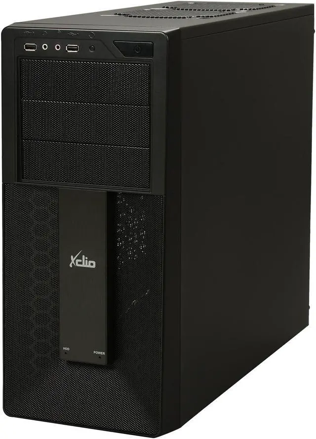 Alt view image 3 of 9 - XCLIO 320 Black Finish Steel & Plastic & Brushed Aluminum Bezel ATX Mid Tower Computer Case