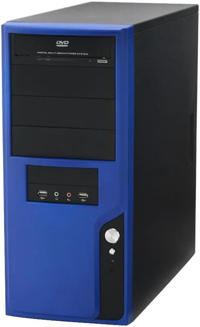 Alt view image 3 of 10 - ATOP Decorative AT-AP101-BL Blue SGCC Steel ATX Mid Tower Computer Case