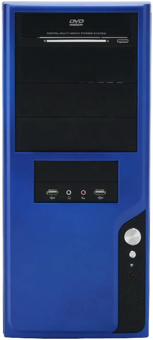 Alt view image 2 of 10 - ATOP Decorative AT-AP101-BL Blue SGCC Steel ATX Mid Tower Computer Case