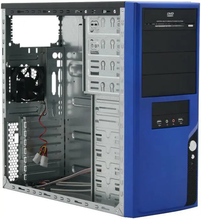 Alt view image 7 of 10 - ATOP Decorative AT-AP101-BL Blue SGCC Steel ATX Mid Tower Computer Case