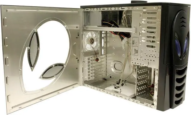 Alt view image 4 of 11 - ATOP Z-Alien AT959-BK Black Aluminum / ABS Plastic ATX Mid Tower Computer Case 500 watts P4 ready Power Supply