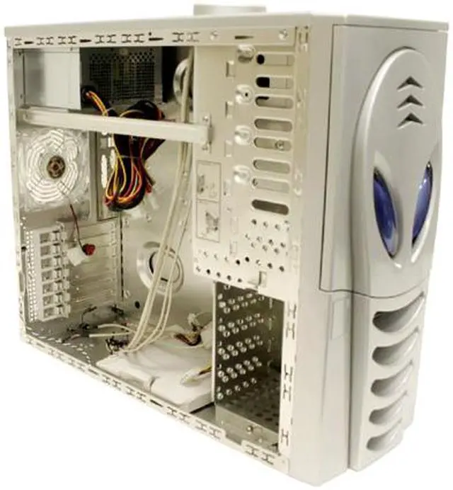 Alt view image 7 of 12 - ATOP Z-Alien AT959-SV Silver Aluminum / ABS Plastic ATX Mid Tower Computer Case 500W P4 ready Power Supply