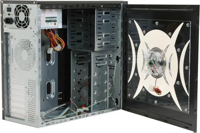 Alt view image 6 of 12 - LOGISYS Computer XBlade CS859BK Black/Silver Steel ATX Mid Tower Computer Case 450W Power Supply