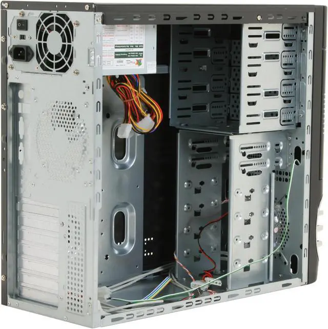 Alt view image 7 of 12 - LOGISYS Computer XBlade CS859BK Black/Silver Steel ATX Mid Tower Computer Case 450W Power Supply