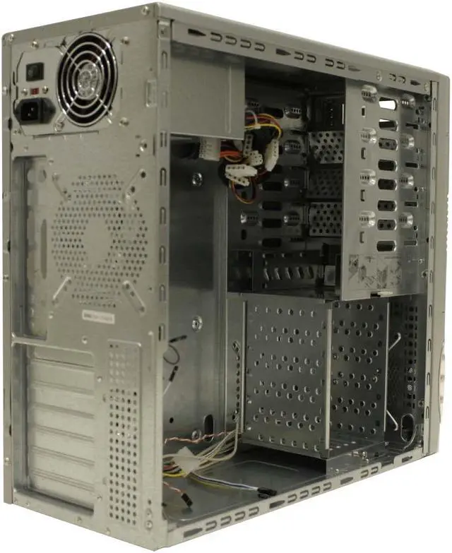 Alt view image 6 of 12 - LOGISYS Computer XBlade CS859SL Silver Steel ATX Mid Tower Computer Case 450W Power Supply