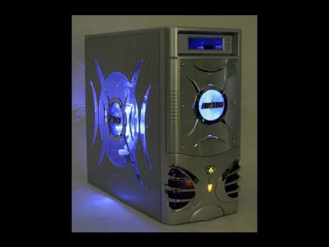 Alt view image 12 of 12 - LOGISYS Computer XBlade CS859SL Silver Steel ATX Mid Tower Computer Case 450W Power Supply