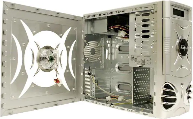 Alt view image 4 of 12 - LOGISYS Computer XBlade CS859SL Silver Steel ATX Mid Tower Computer Case 450W Power Supply