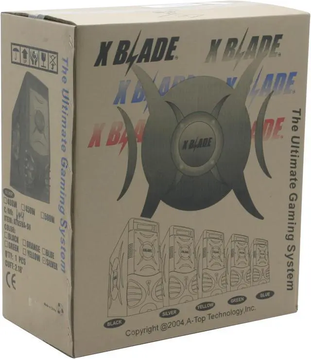 Alt view image 11 of 12 - LOGISYS Computer XBlade CS859SL Silver Steel ATX Mid Tower Computer Case 450W Power Supply