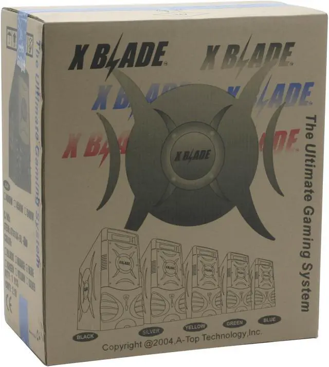 Alt view image 11 of 12 - ATOP XBlade AT859A-BL Blue/Silver Steel ATX Mid Tower Computer Case 450W Power Supply