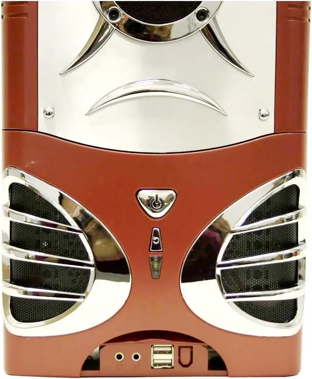 Alt view image 2 of 11 - ATOP XBlade AT859A-OR Orange/Silver Steel ATX Mid Tower Computer Case 450W Power Supply