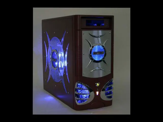 Alt view image 11 of 11 - ATOP XBlade AT859A-OR Orange/Silver Steel ATX Mid Tower Computer Case 450W Power Supply