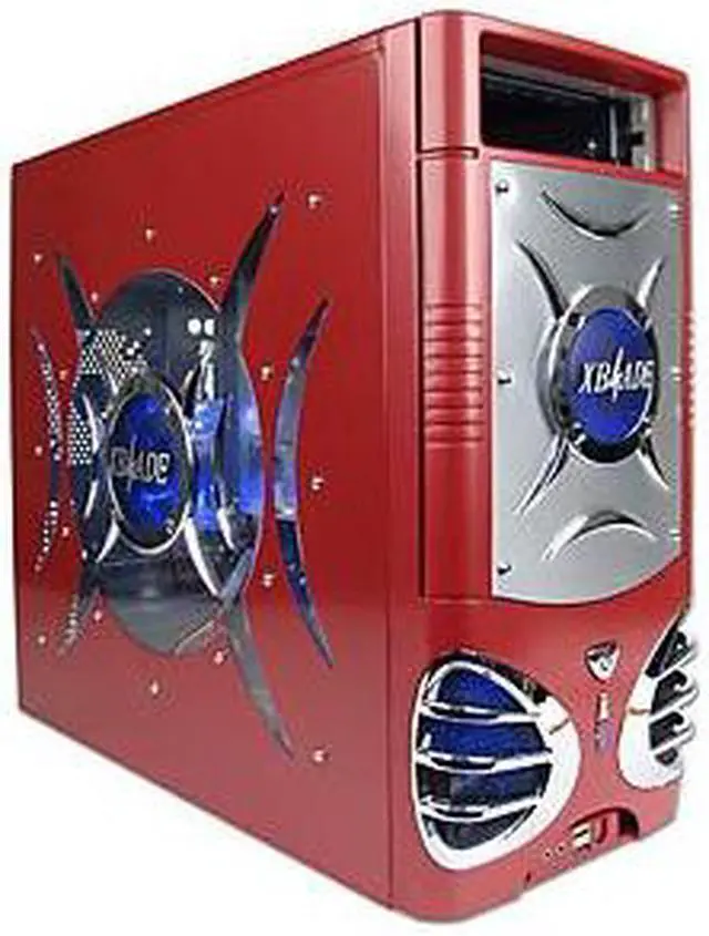 Main image of ATOP XBlade AT859A-OR Orange/Silver Steel ATX Mid Tower Computer Case 450W Power Supply