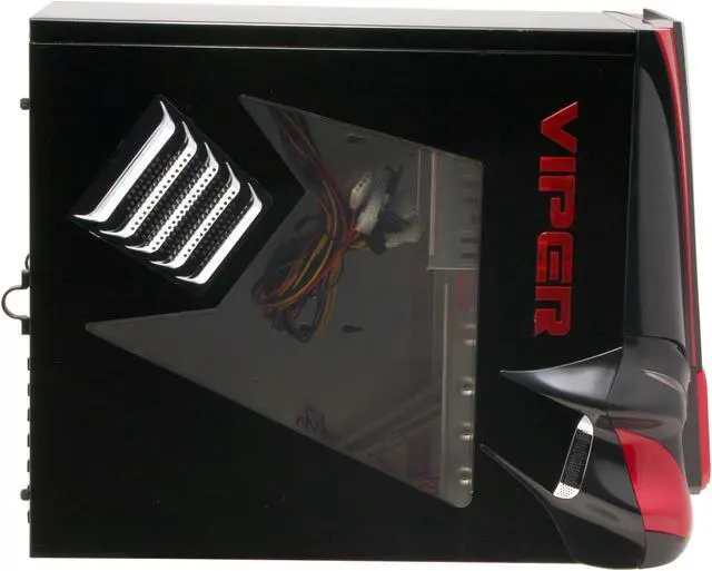 Alt view image 7 of 14 - XG VIPER 2 CA-V2-K Black/Red 1.0 mm Aluminum Alloy ATX Mid Tower Computer Case 400W, Active PFC, Smart Fan Control,20+4 pin Main connector Power Supply