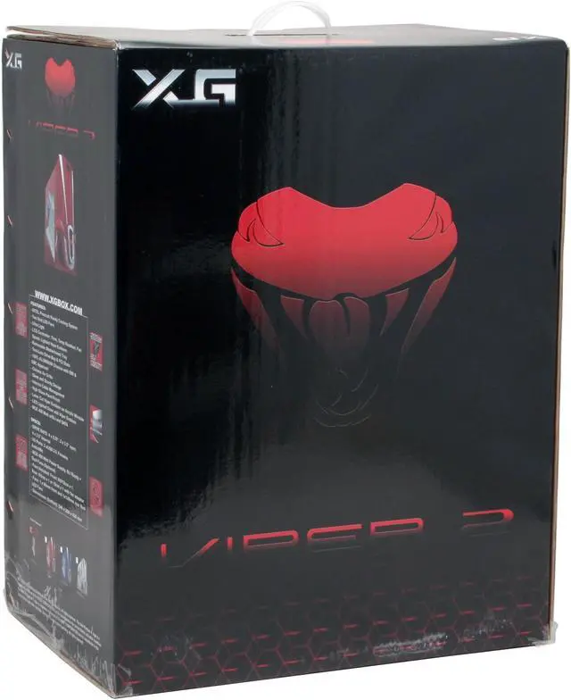Alt view image 14 of 14 - XG VIPER 2 CA-V2-K Black/Red 1.0 mm Aluminum Alloy ATX Mid Tower Computer Case 400W, Active PFC, Smart Fan Control,20+4 pin Main connector Power Supply