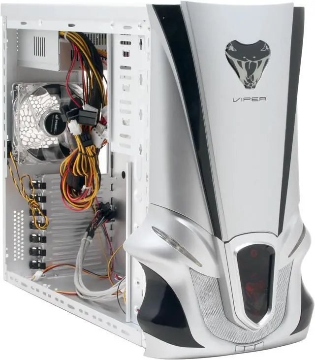 Alt view image 9 of 14 - XG VIPER 2 CA-V2-S Silver 1.0 mm Aluminum Alloy ATX Mid Tower Computer Case 400W Power Supply
