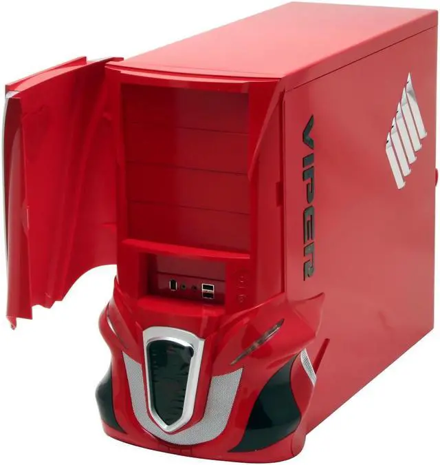 Alt view image 2 of 12 - XG Viper CA-V2-WOP-R Red Aluminum ATX Mid Tower Computer Case