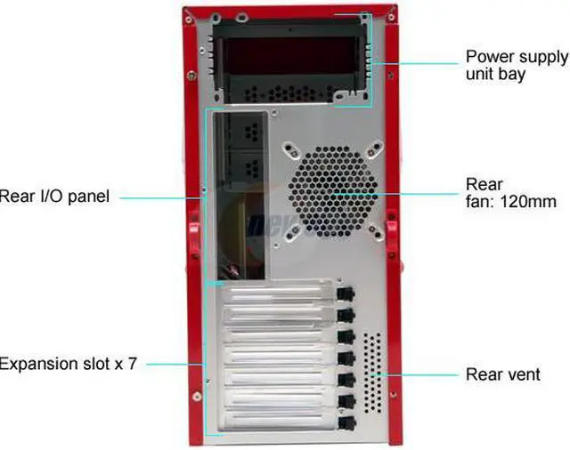 Alt view image 5 of 12 - XG Viper CA-V2-WOP-R Red Aluminum ATX Mid Tower Computer Case