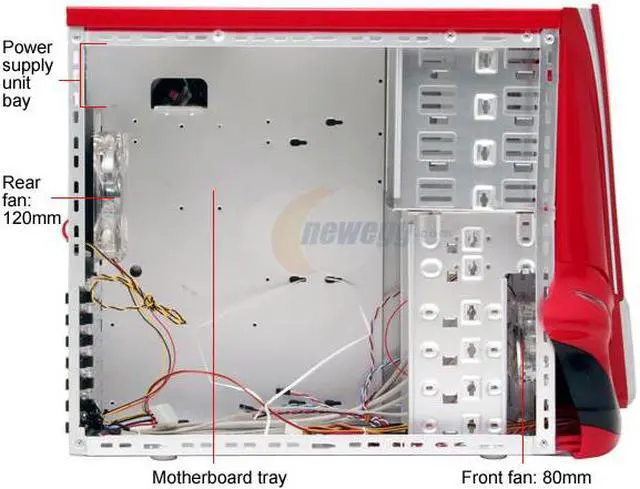 Alt view image 7 of 12 - XG Viper CA-V2-WOP-R Red Aluminum ATX Mid Tower Computer Case