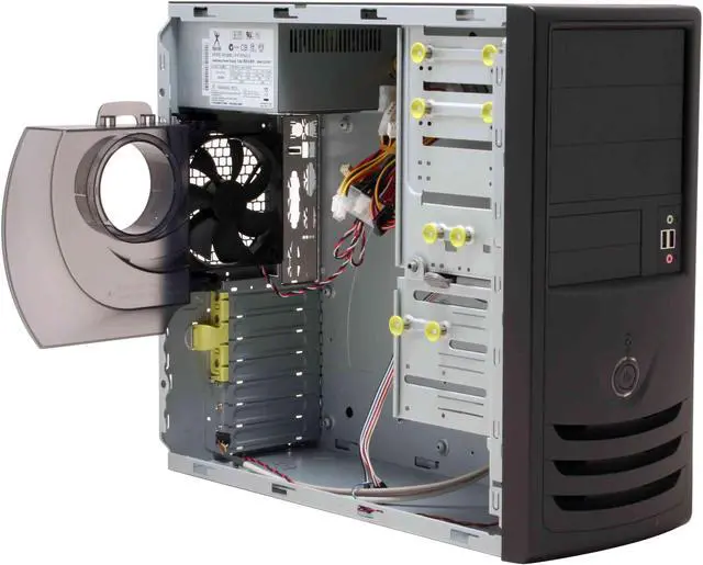 Alt view image 8 of 14 - IN WIN IW-C589T.J350BFU2AD Black Best Performed SECC Japanese Steel metal ATX Mid Tower Computer Case 350W Power Supply