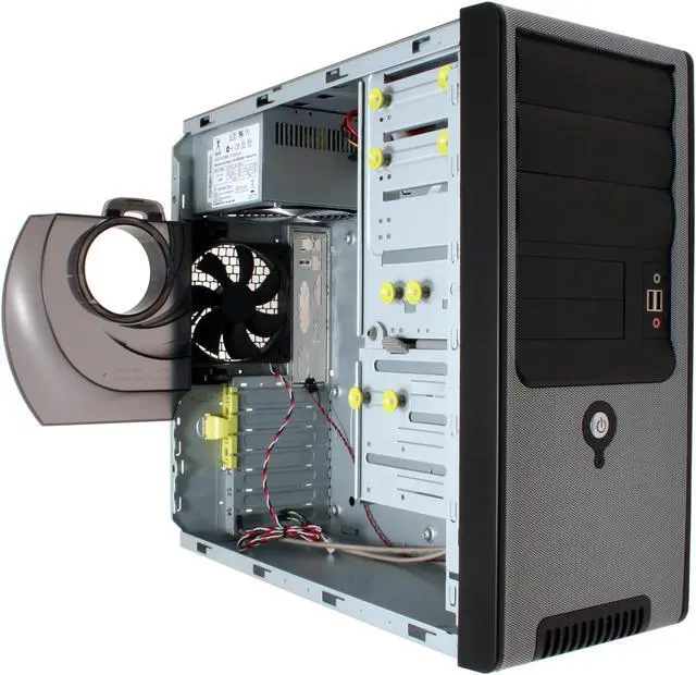Alt view image 9 of 13 - IN WIN IW-C583T.J350BFU2AD Black 0.8 mm SECC Japanese Steel metal ATX Mid Tower Computer Case 350W Power Supply