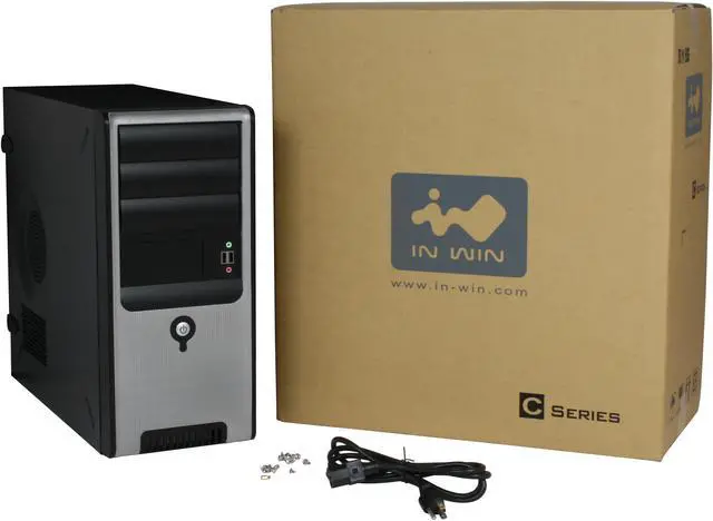 Alt view image 12 of 12 - IN WIN IW-C583T.AQ350BL Black Steel ATX Mid Tower Computer Case 350W Power Supply