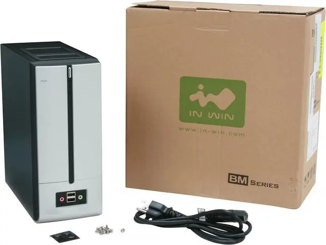 Alt view image 13 of 13 - IN WIN BM639 Black / Silver Steel Mini-ITX Tower Computer Case 120W Power Supply