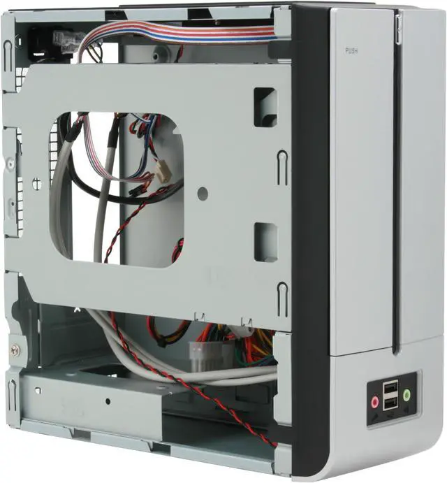 Alt view image 9 of 13 - IN WIN BM639 Black / Silver Steel Mini-ITX Tower Computer Case 120W Power Supply