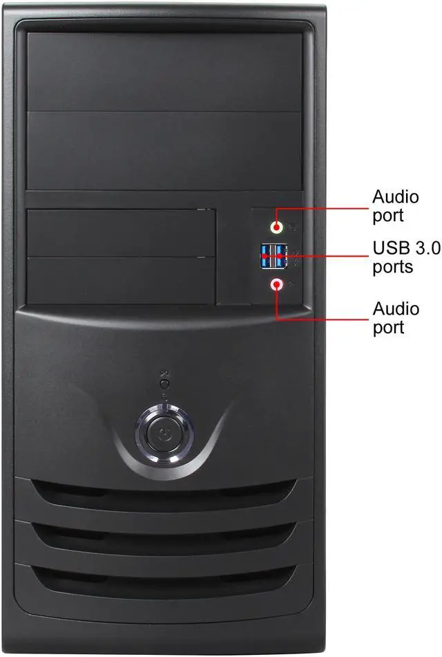 Alt view image 3 of 13 - IN WIN Z589T.CH350TB3 Black SECC Micro ATX Mini Tower Computer Case 350W Power Supply