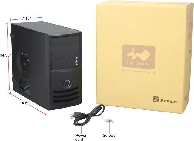 Alt view image 13 of 13 - IN WIN Z589T.CH350TB3 Black SECC Micro ATX Mini Tower Computer Case 350W Power Supply