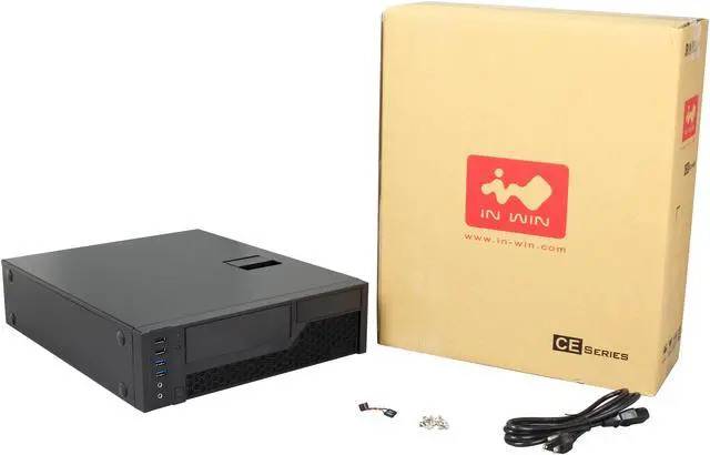 Alt view image 12 of 13 - IN WIN CE685.FH300TB3 Black Steel Micro ATX Mini Tower Computer Case comes with a 300W TFX 12V PSU 300W TFX 12V PSU Power Supply