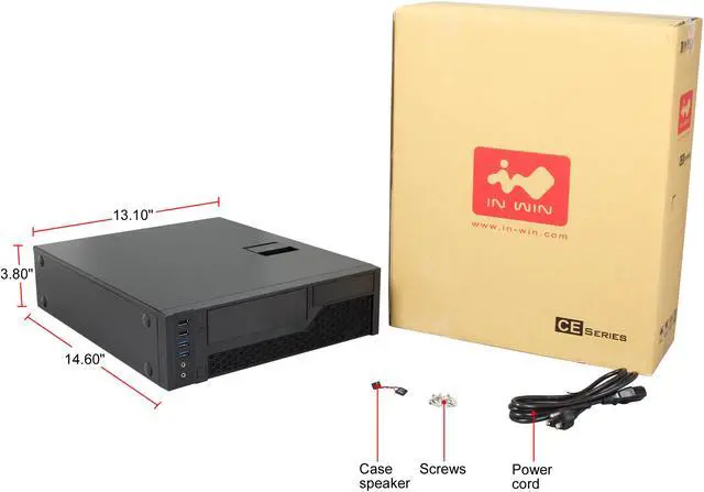 Alt view image 13 of 13 - IN WIN CE685.FH300TB3 Black Steel Micro ATX Mini Tower Computer Case comes with a 300W TFX 12V PSU 300W TFX 12V PSU Power Supply